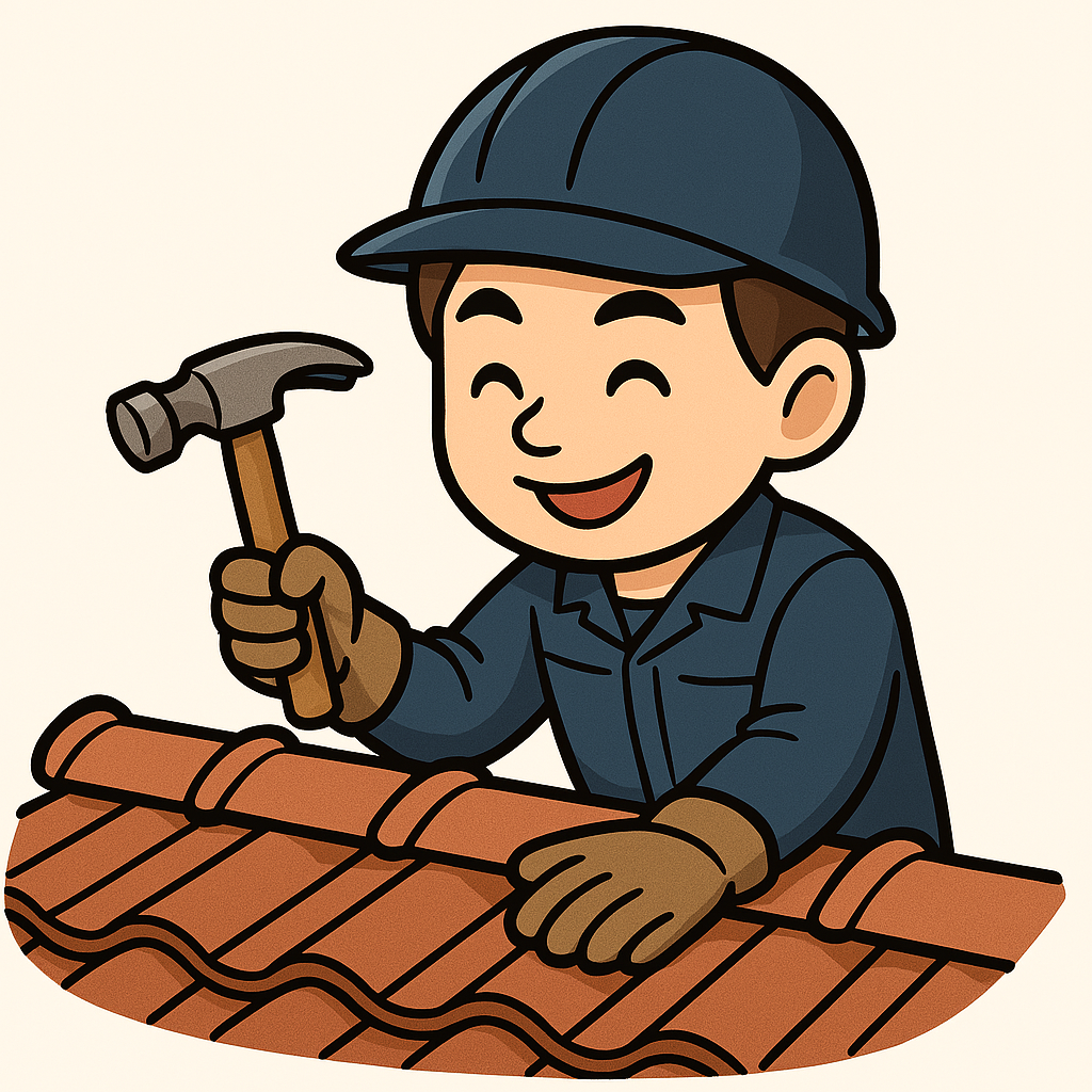 健全な屋根工事をする職人