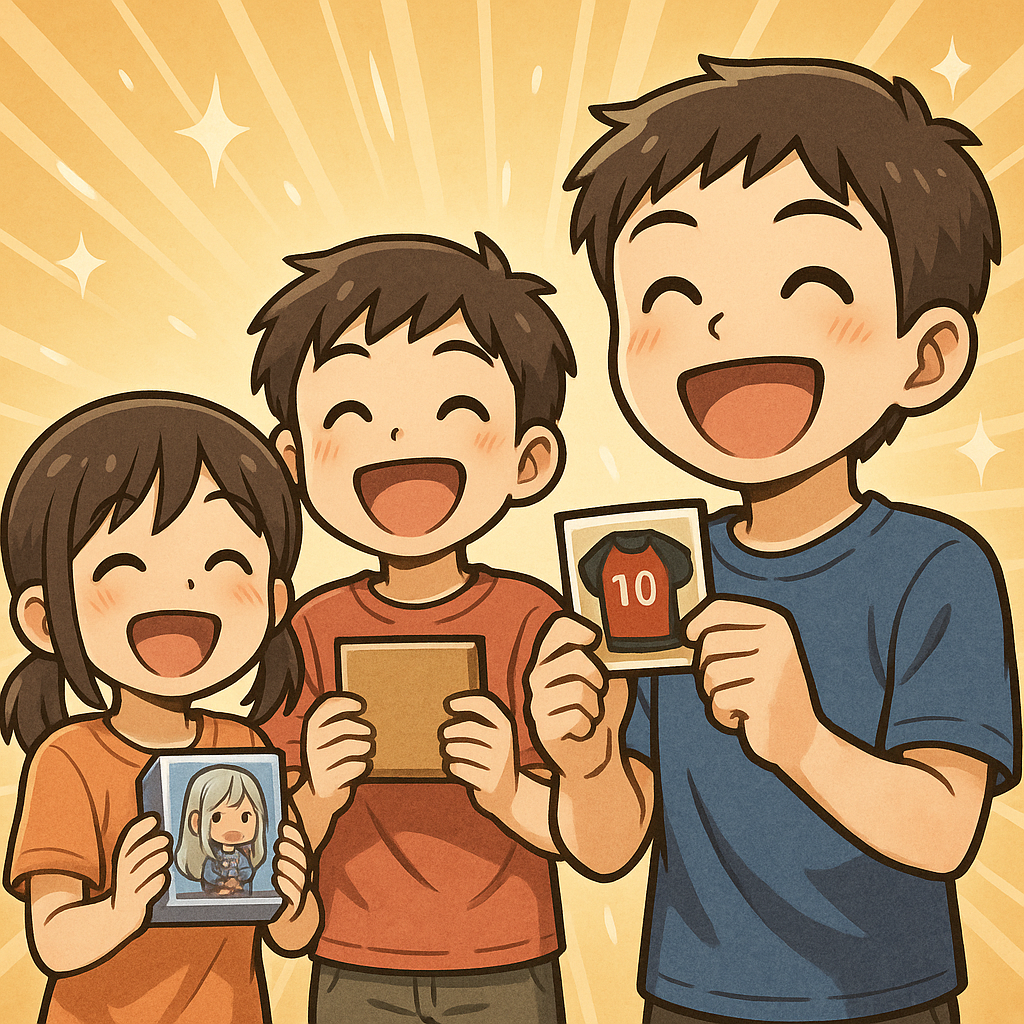 一番くじで喜ぶ子供たち