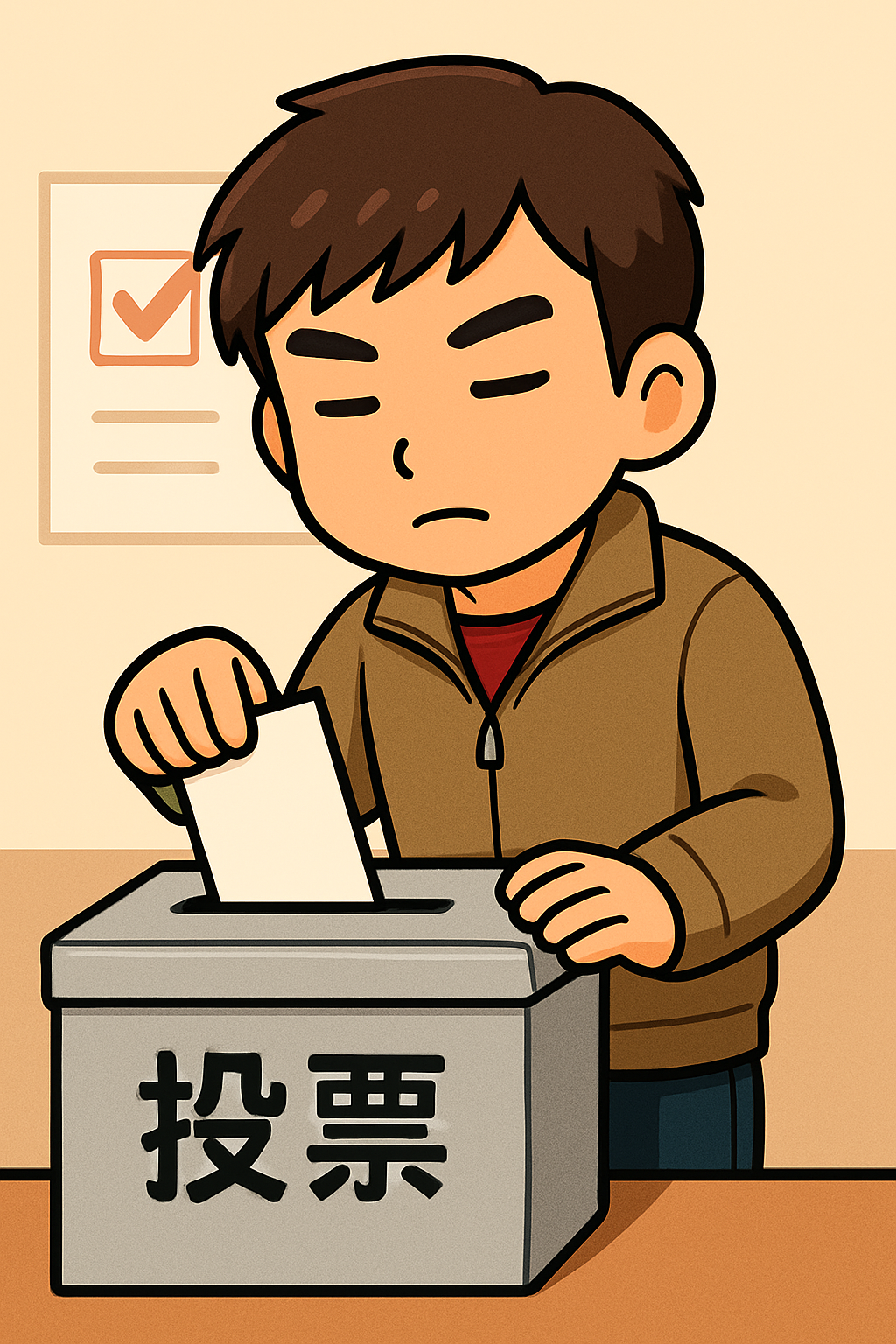 真剣に投票する職人