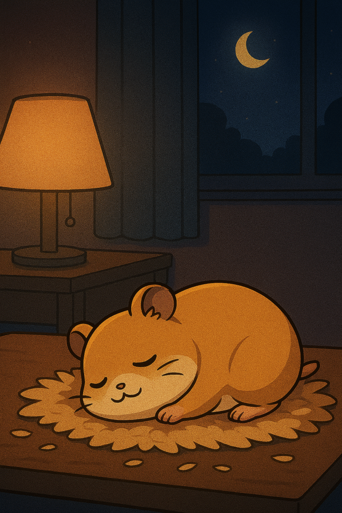 静かに眠るハムスター