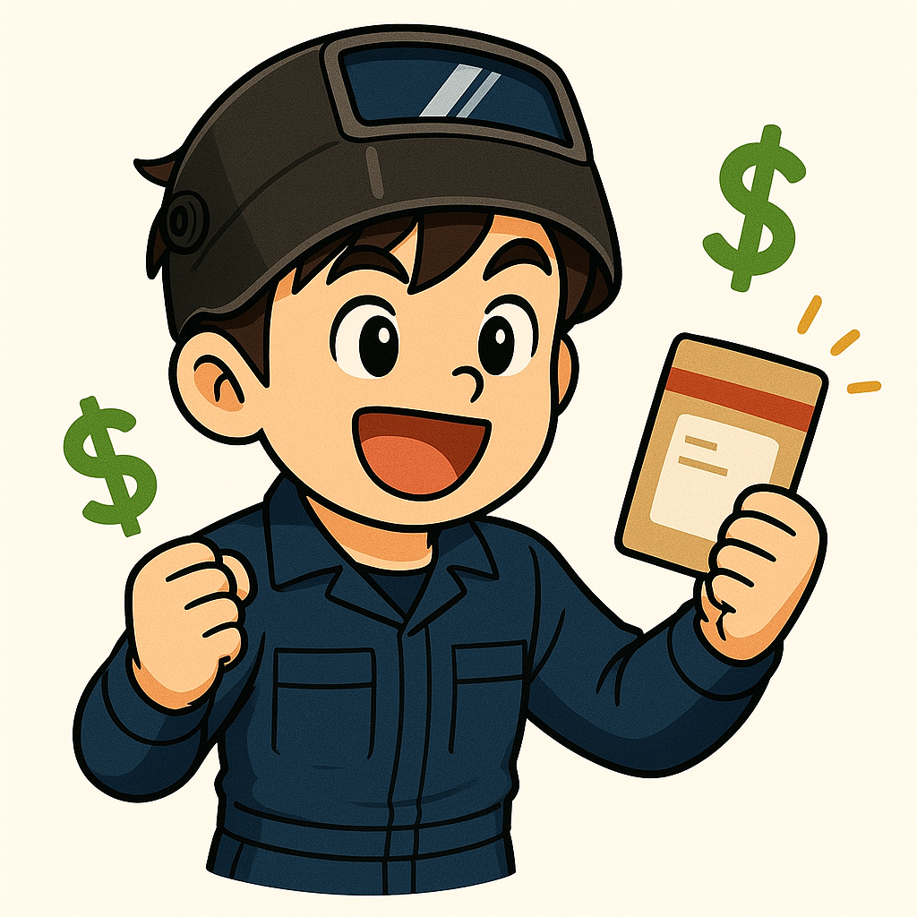 商品が売れて喜ぶ職人