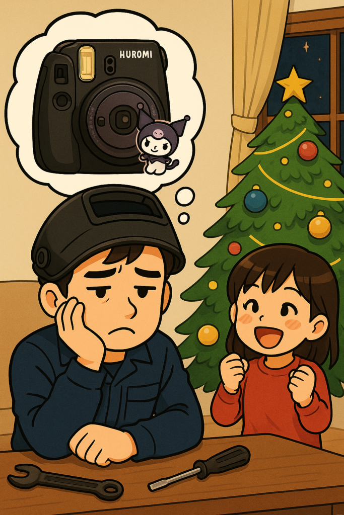 娘の欲しい物が簡単に手に入る物ならいいのに、と悩んでる父親溶接マン