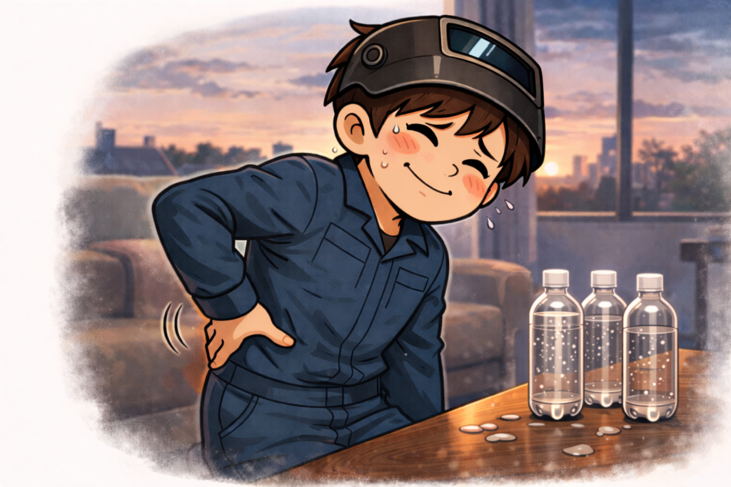 ゆる禁酒を継続していく溶接マン