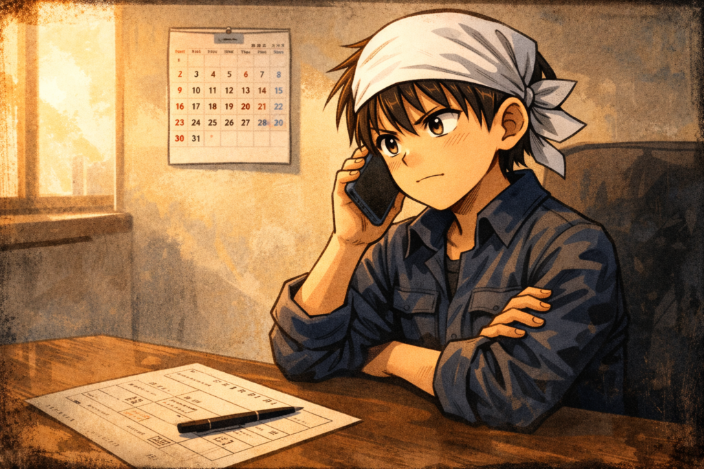 解約の電話する職人