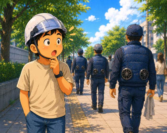 街でバートル着用者に気づく職人