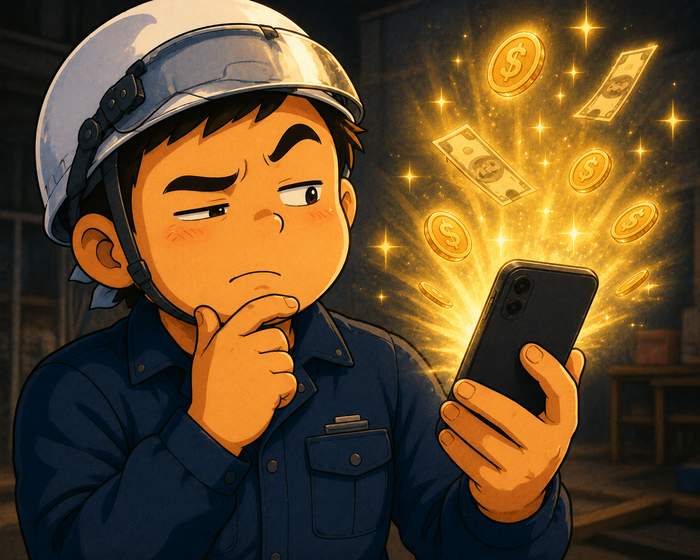 スマホのうまい話を疑いの目で見る職人