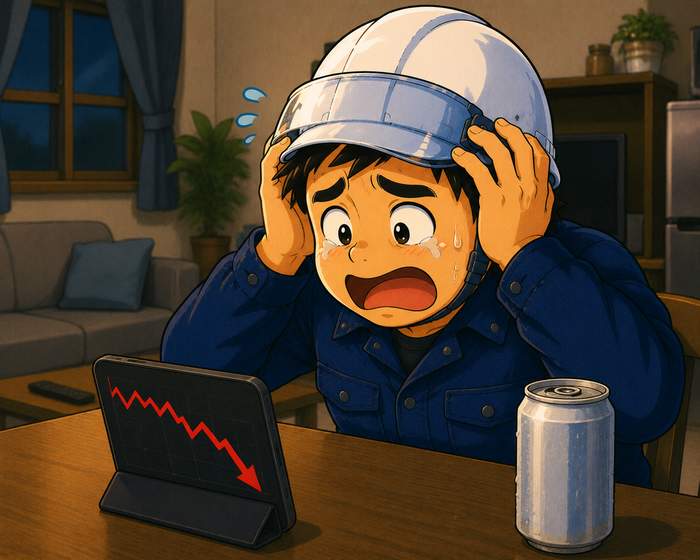 仮想通貨のマイナスに頭を抱える職人