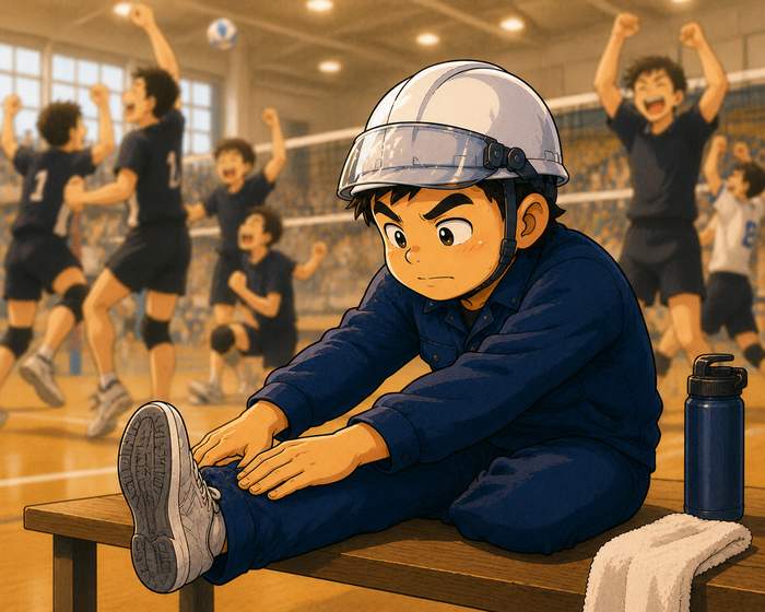 黙々とストレッチする職人